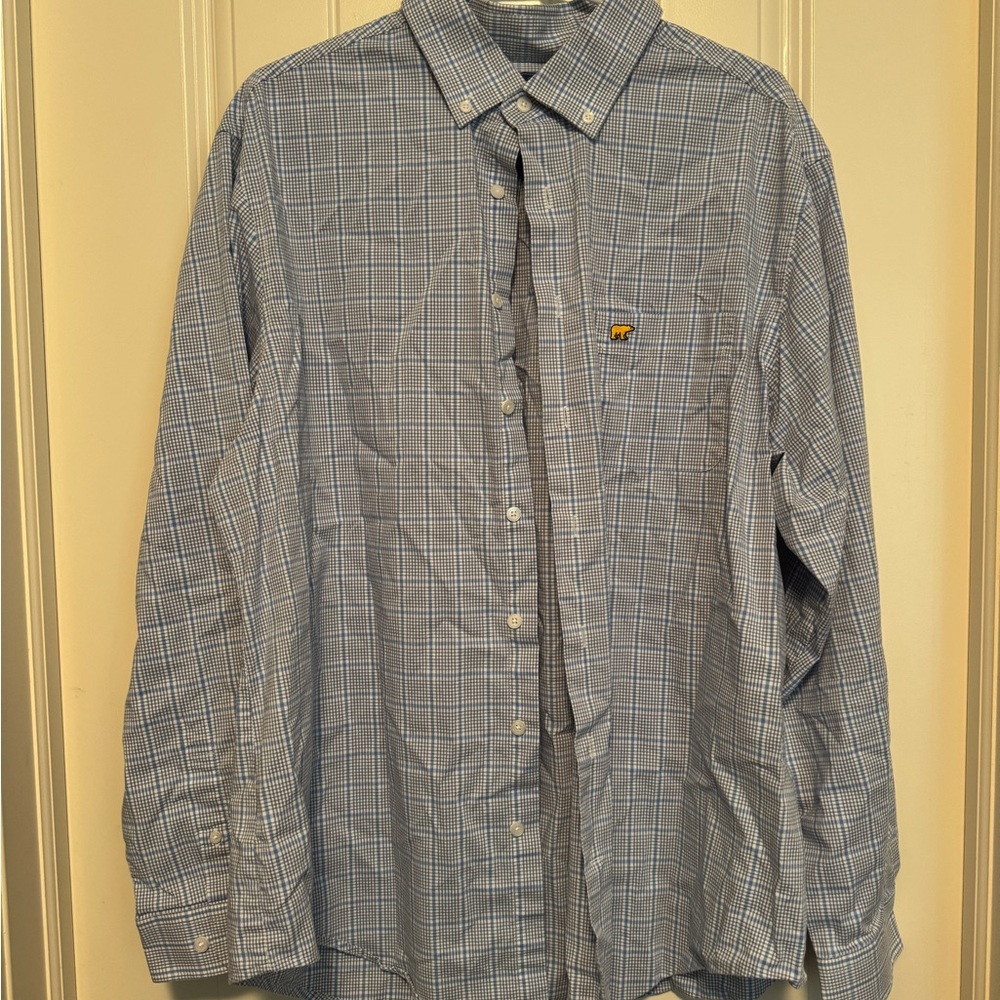 Men's Blue Plaid Shirt